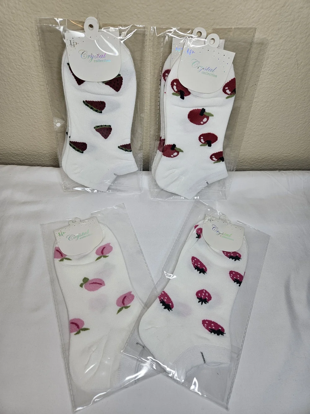 2 Pair Set Women's Fruit Socks | Cute Pineapple Peach Strawberry Socks